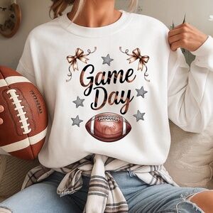 Football Game day sweatshirt  White New S M L XL Personalize it with your team